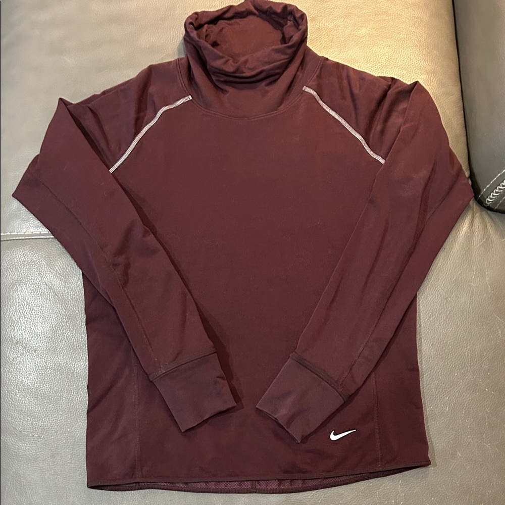 Nike Burgundy Dri Fit LongSleeve Top. Size M. EUC - Picture 1 of 6